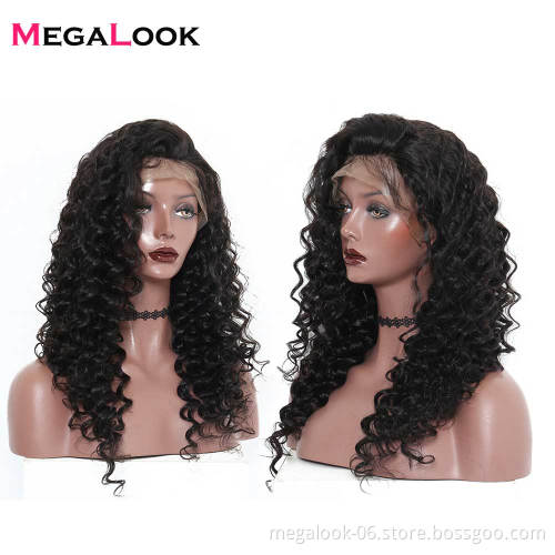 Eurasian 100% Remy Cuticule Aligned 28 Inch Indian Human Hair Loose Curly Wave Lace 360 Front Wig